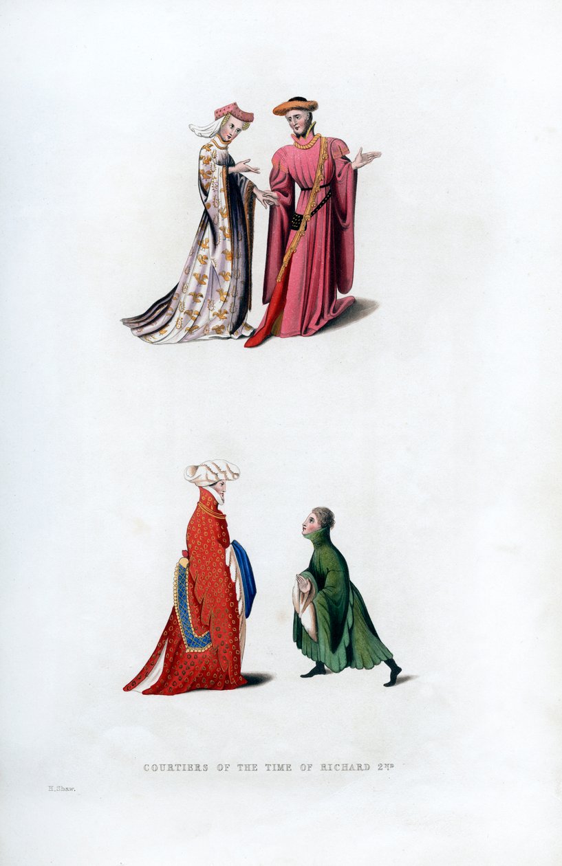 Hofdress, 14. Jahrhundert, 1843 von Henry Shaw
