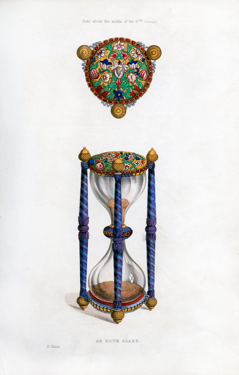 Sanduhr, Mitte des 17. Jahrhunderts, 1843 von Henry Shaw
