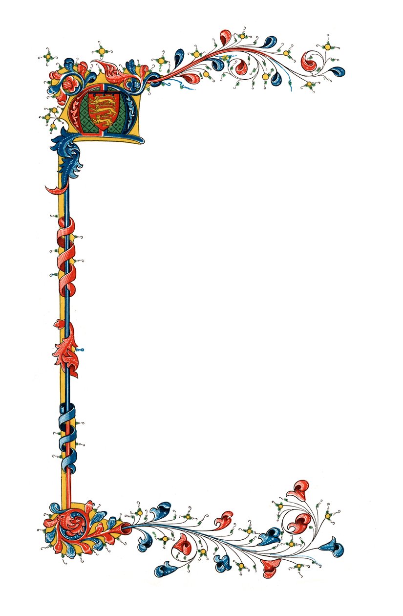 Initialbuchstabe M, um 1410, 1843 von Henry Shaw