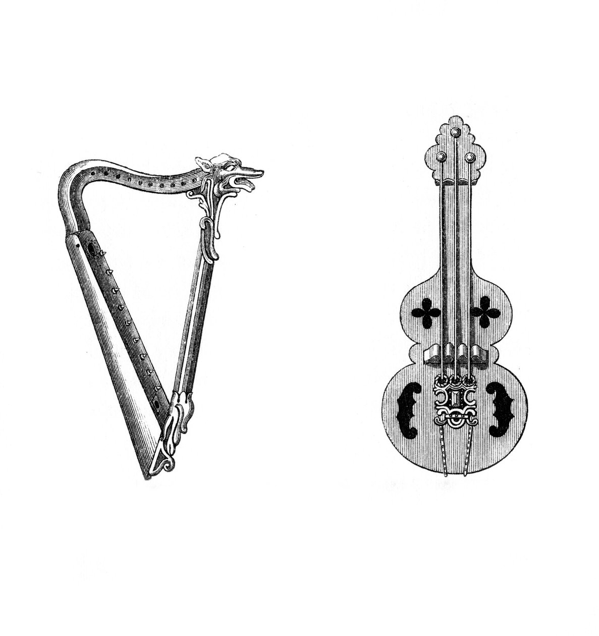 Musikinstrumente, 12. Jahrhundert, 1843 von Henry Shaw