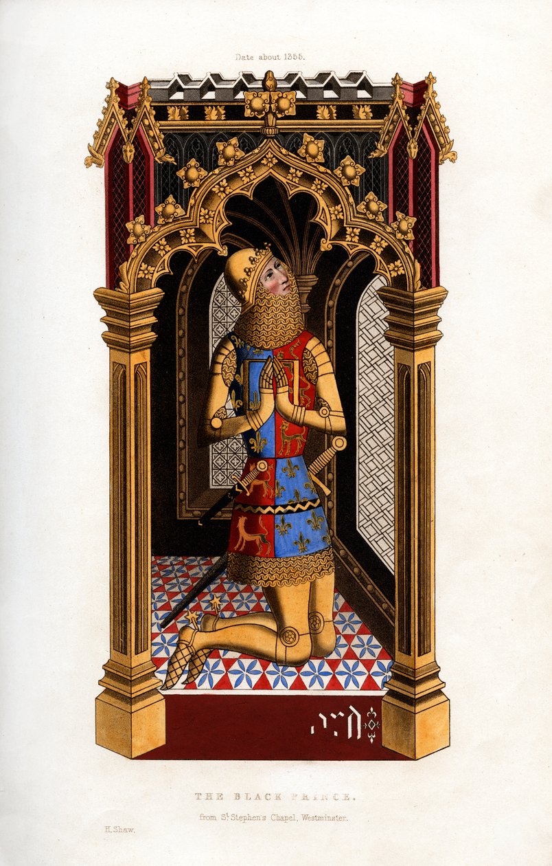 Der Schwarze Prinz, ca. 1355, 1843 von Henry Shaw