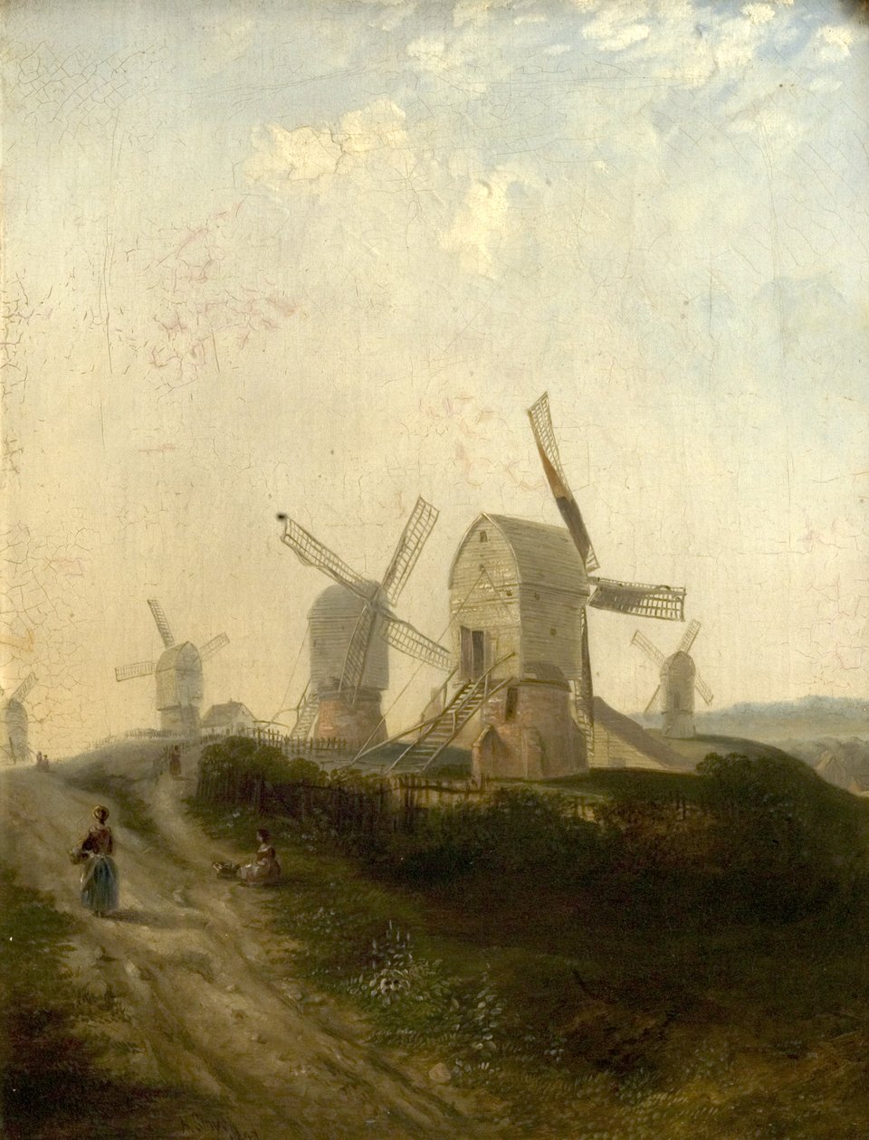 Windmühlen im Nottingham Forest, 1847 von Henry Smyth