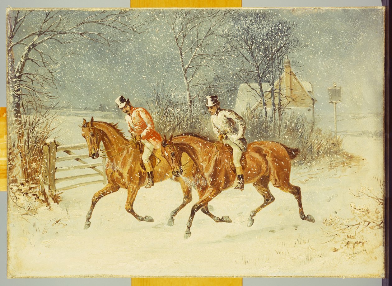 Hinausgehen in einem Schneesturm von Henry Thomas Alken