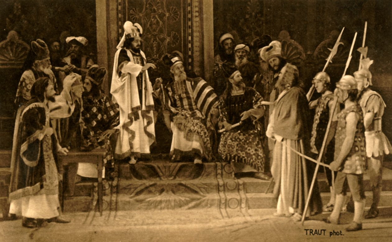 Jesus vor dem Sanhedrin, 1922 von Henry Traut