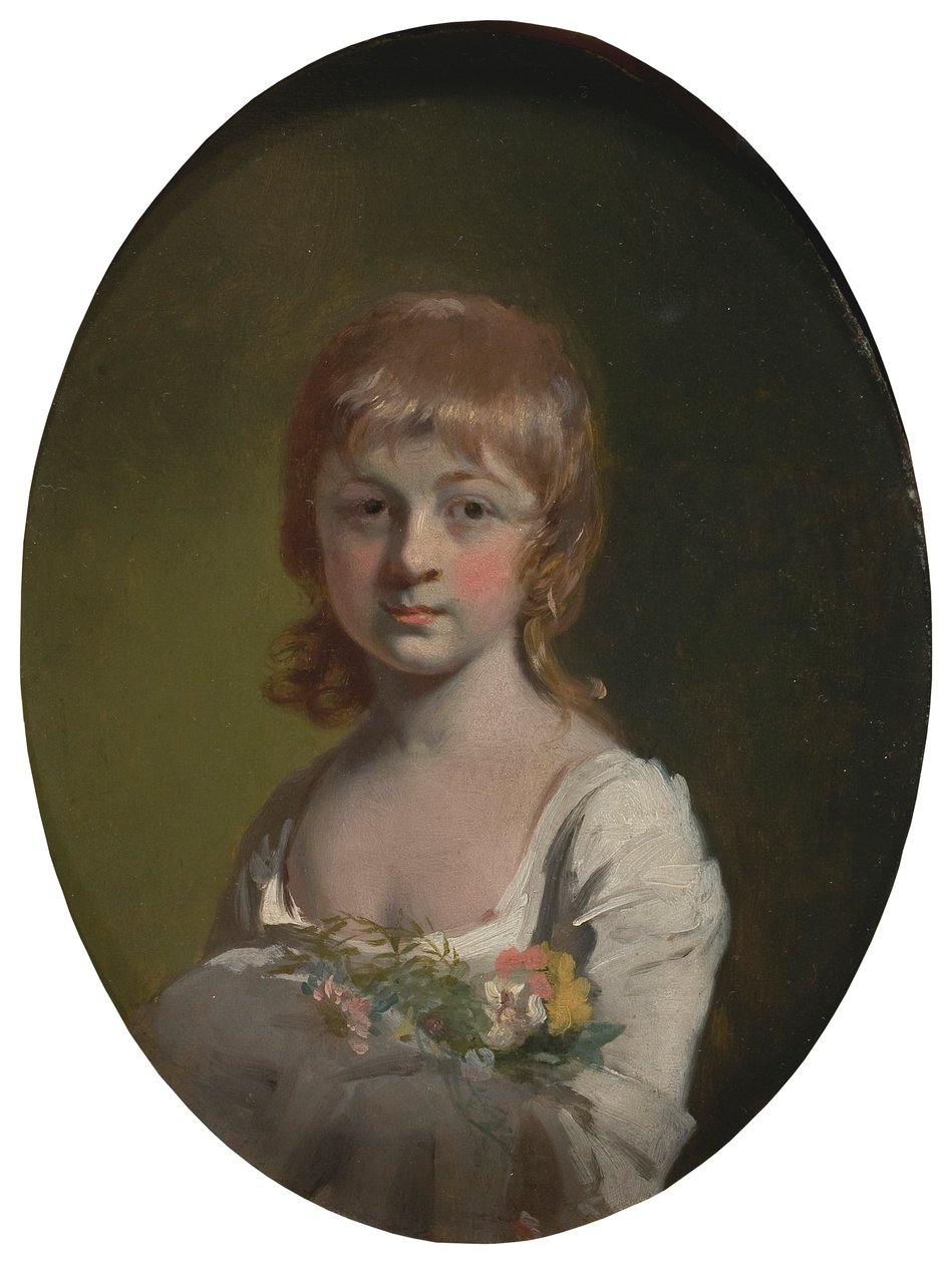 Mädchen mit einem Blumenstrauß von Henry Walton