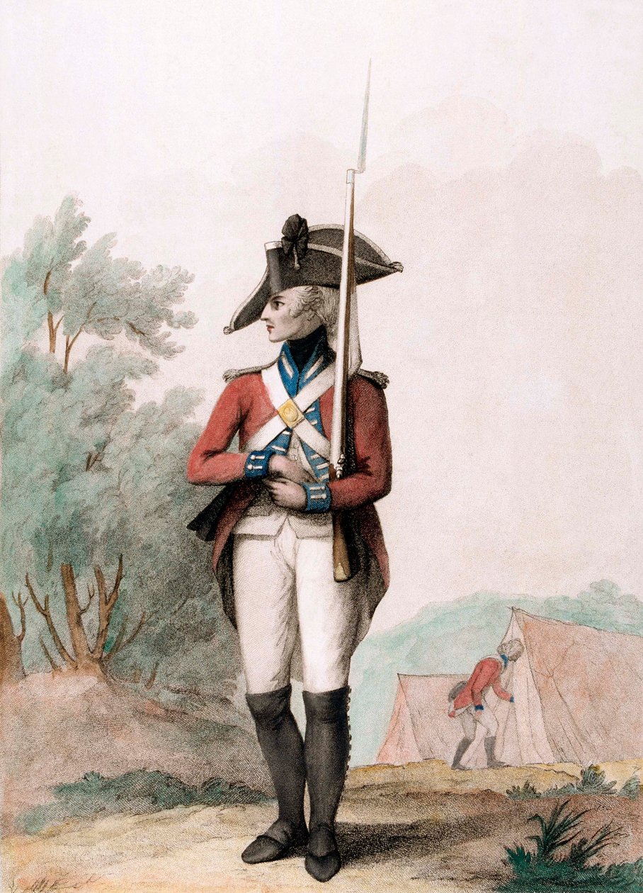 Fußsoldat, ca. 1791 (Punktgravur) von Henry William (after) Bunbury