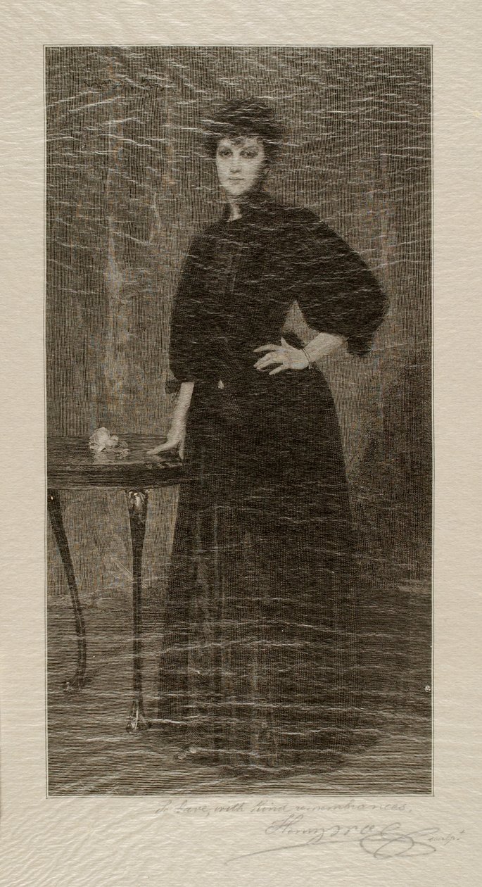 Eine Dame in Schwarz von Henry Wolf