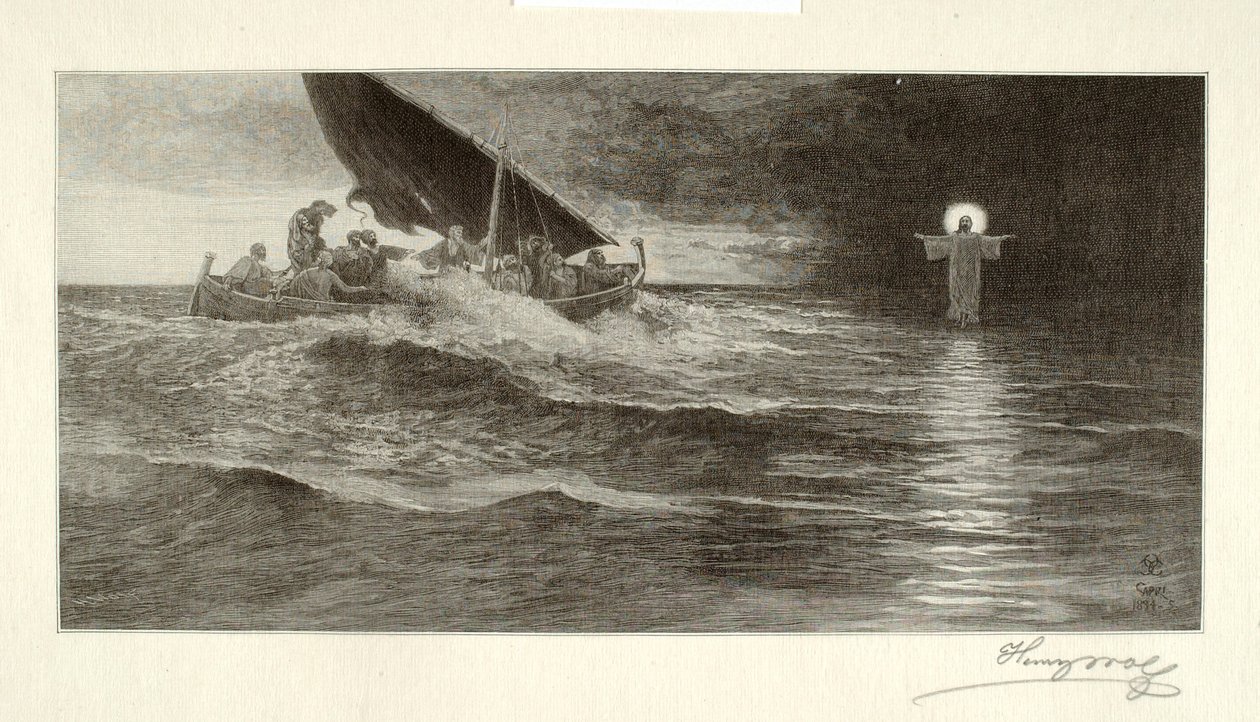 Christus geht auf dem Meer von Henry Wolf