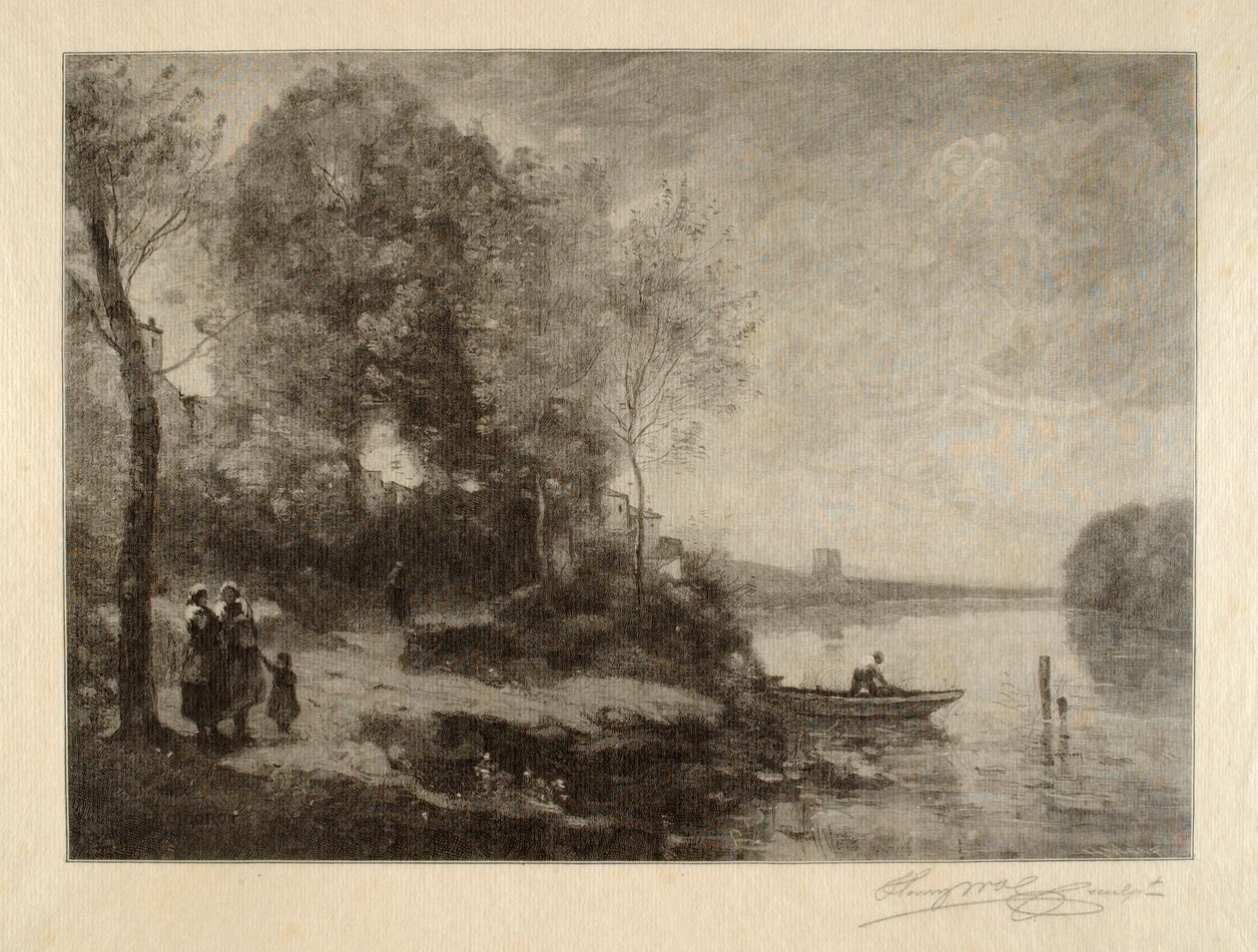 Der Fluss am fernen Turm von Henry Wolf