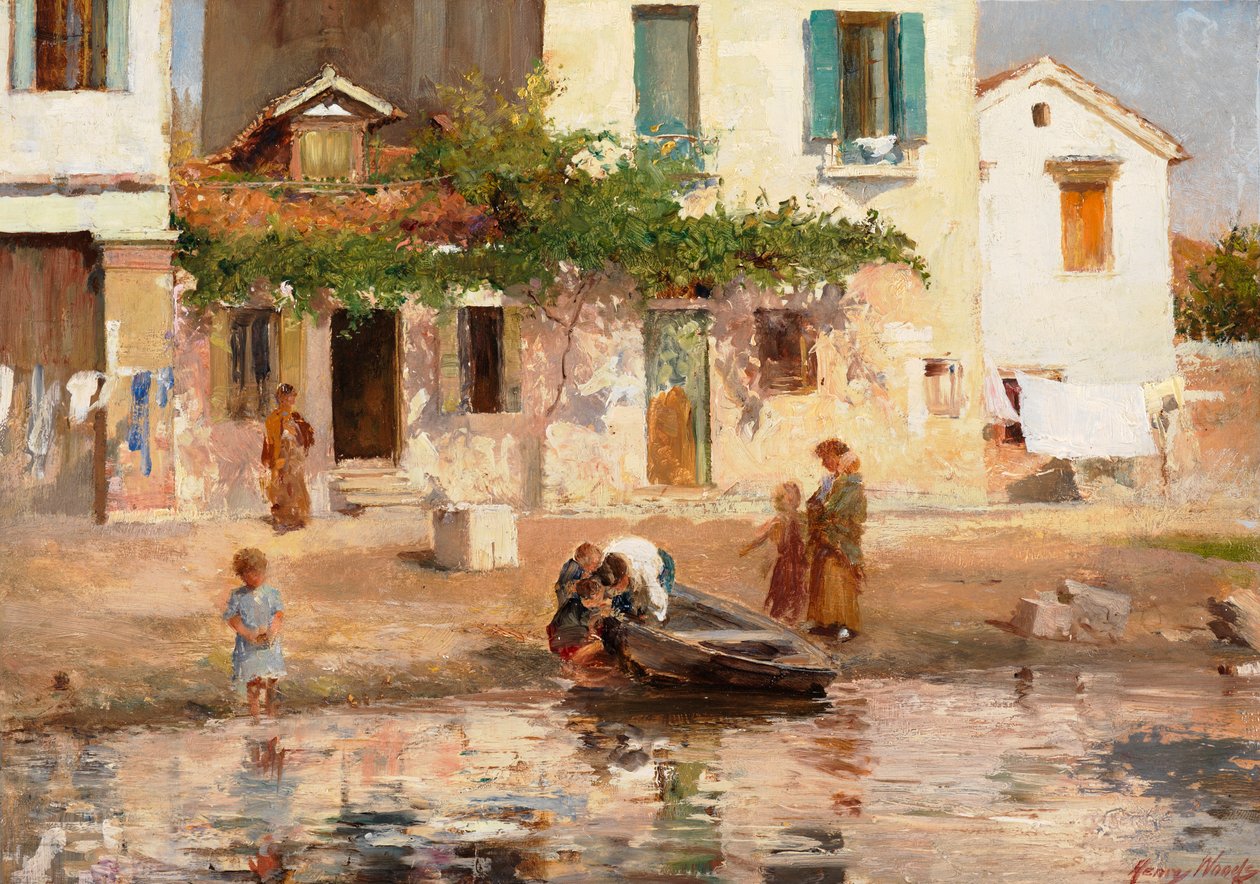 Figuren am Wasserufer von Henry Woods