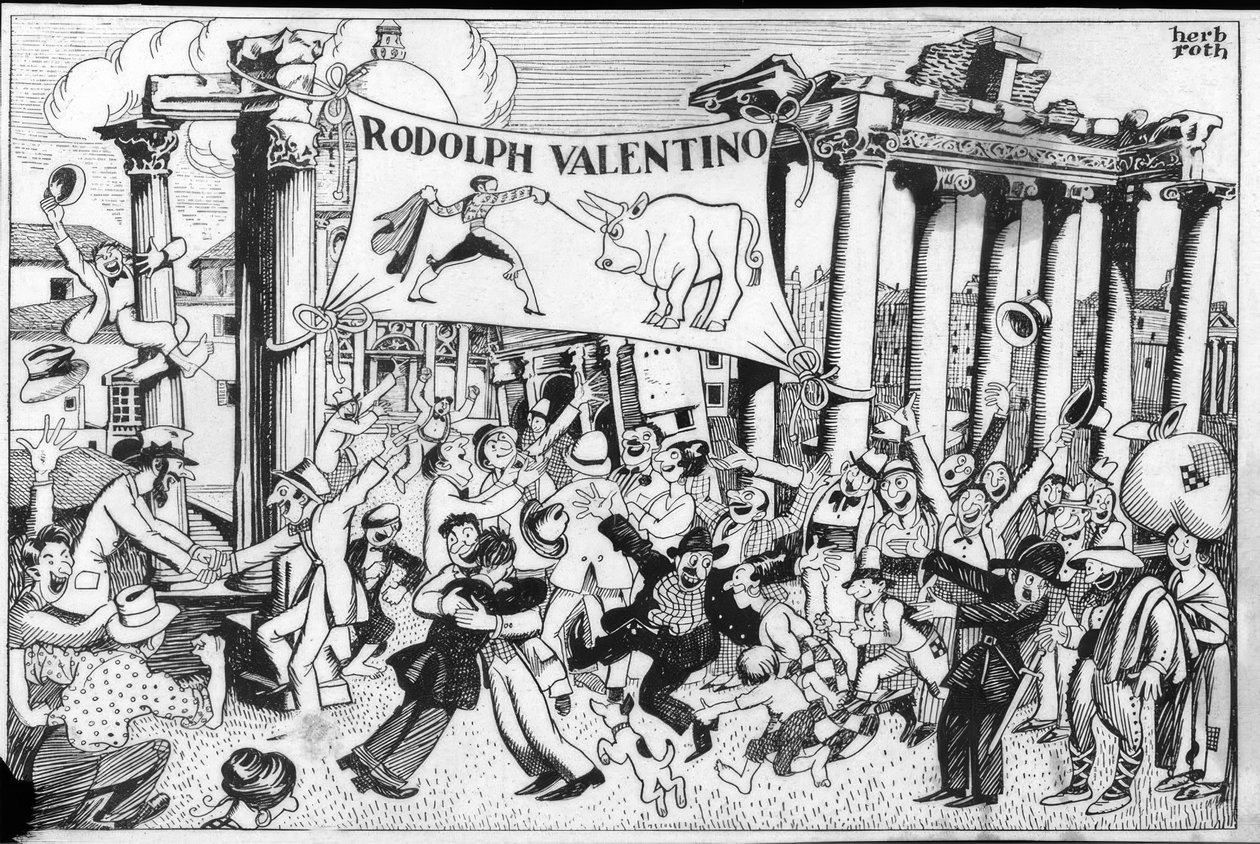 Ankunft von Rudolph Valentino von Herb Roth