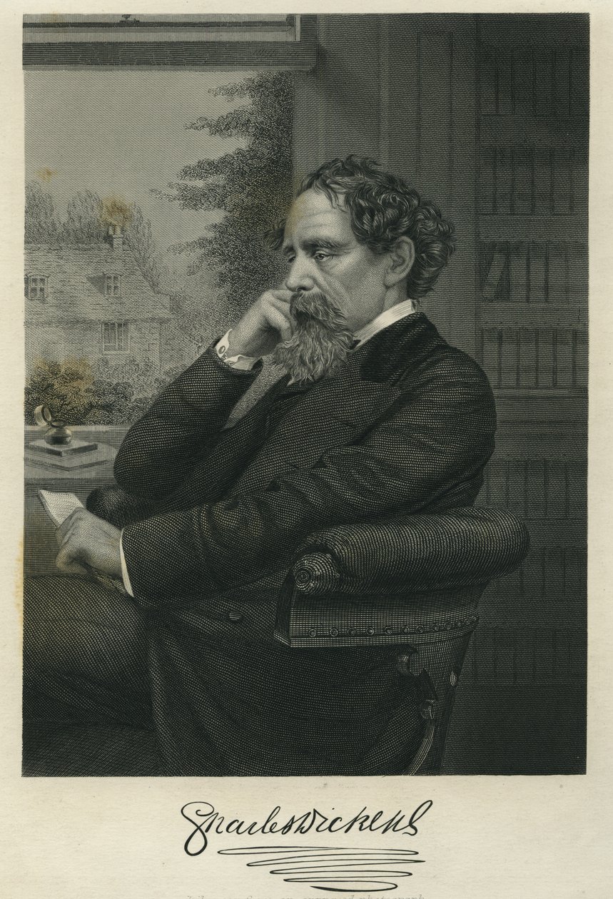 Charles Dickens, Porträt von Fotografie von Watkins von Herbert Watkins