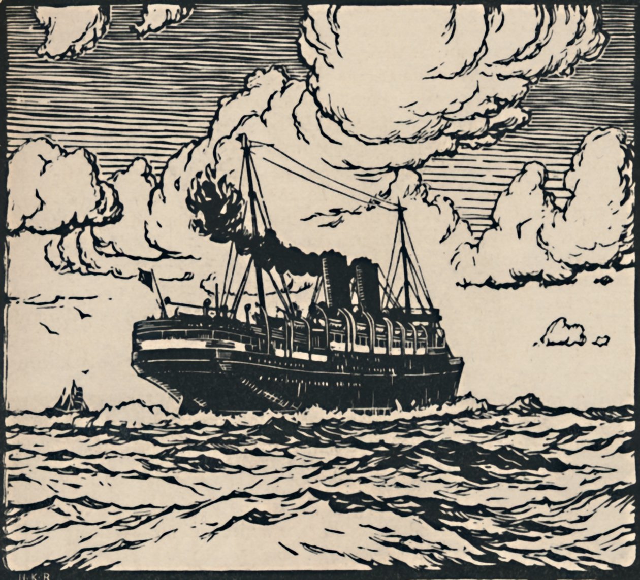 Dampfer auf See, 1919 von Herbert Kerr Rooke