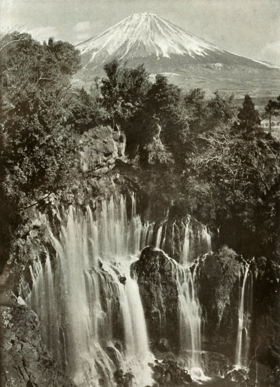 Fuji und der Shira-Ito-Wasserfall, 1910 von Herbert Ponting