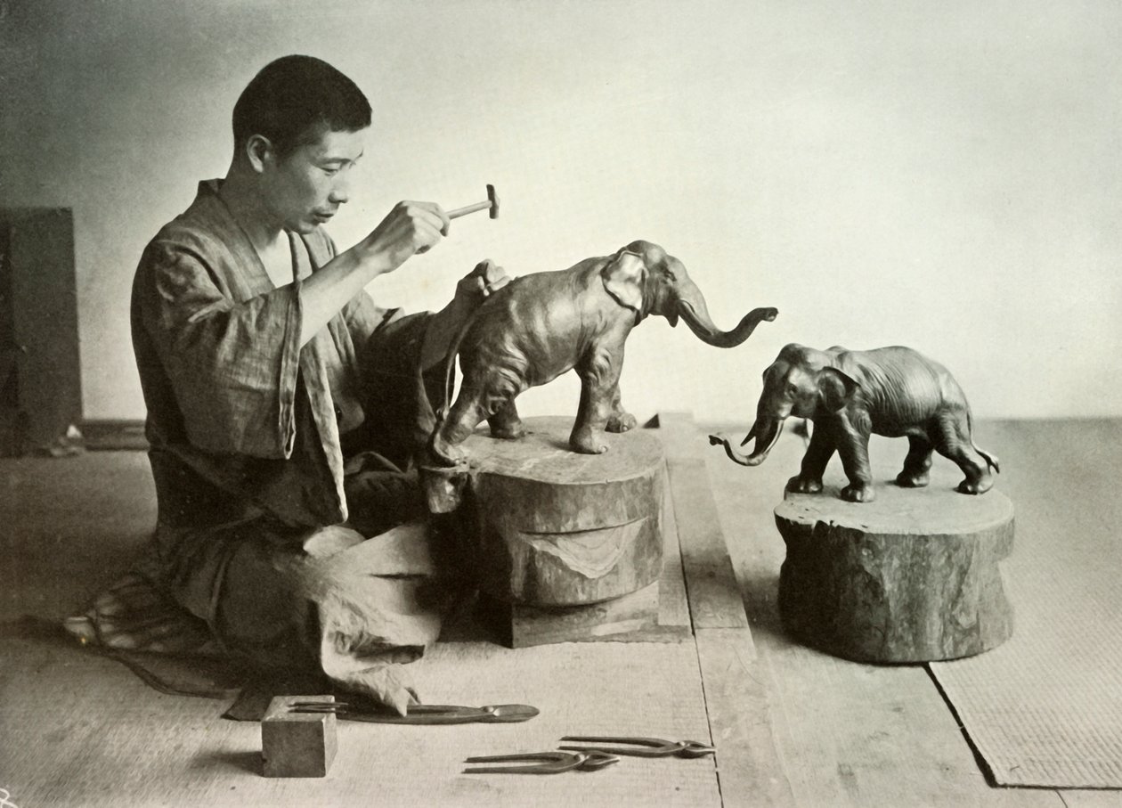 Der Bronzebildhauer, 1910 von Herbert Ponting