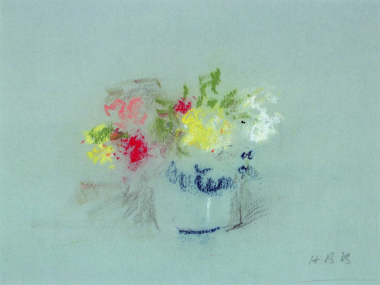 Blumen in einem blauen und weißen Krug von Hercules Brabazon Brabazon