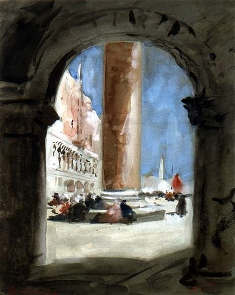 Die Säule von St. Markus, Venedig von Hercules Brabazon Brabazon