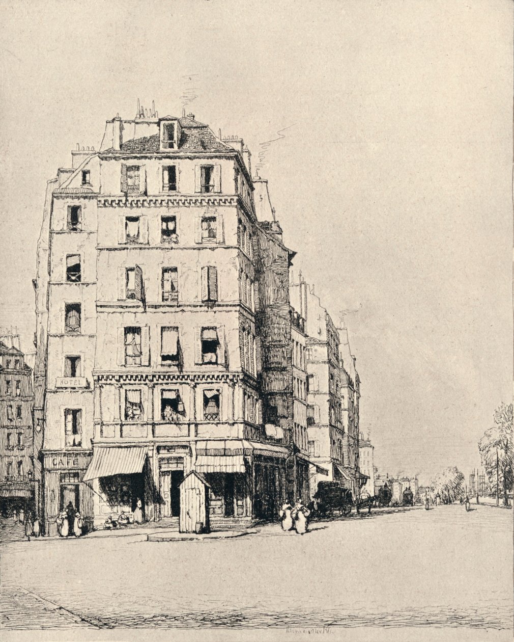 Alte Häuser am Kai, 1915 von Herman Armour Webster