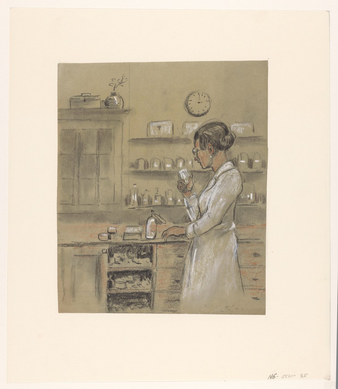 Frau im Labor von Herman Heijenbrock (possibly)