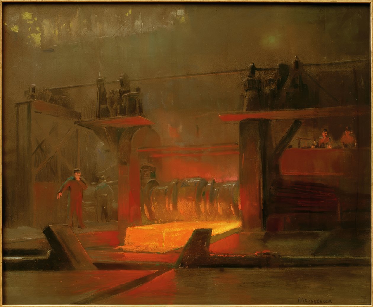 Arbeiter im Walzwerk von Herman Heijenbrock