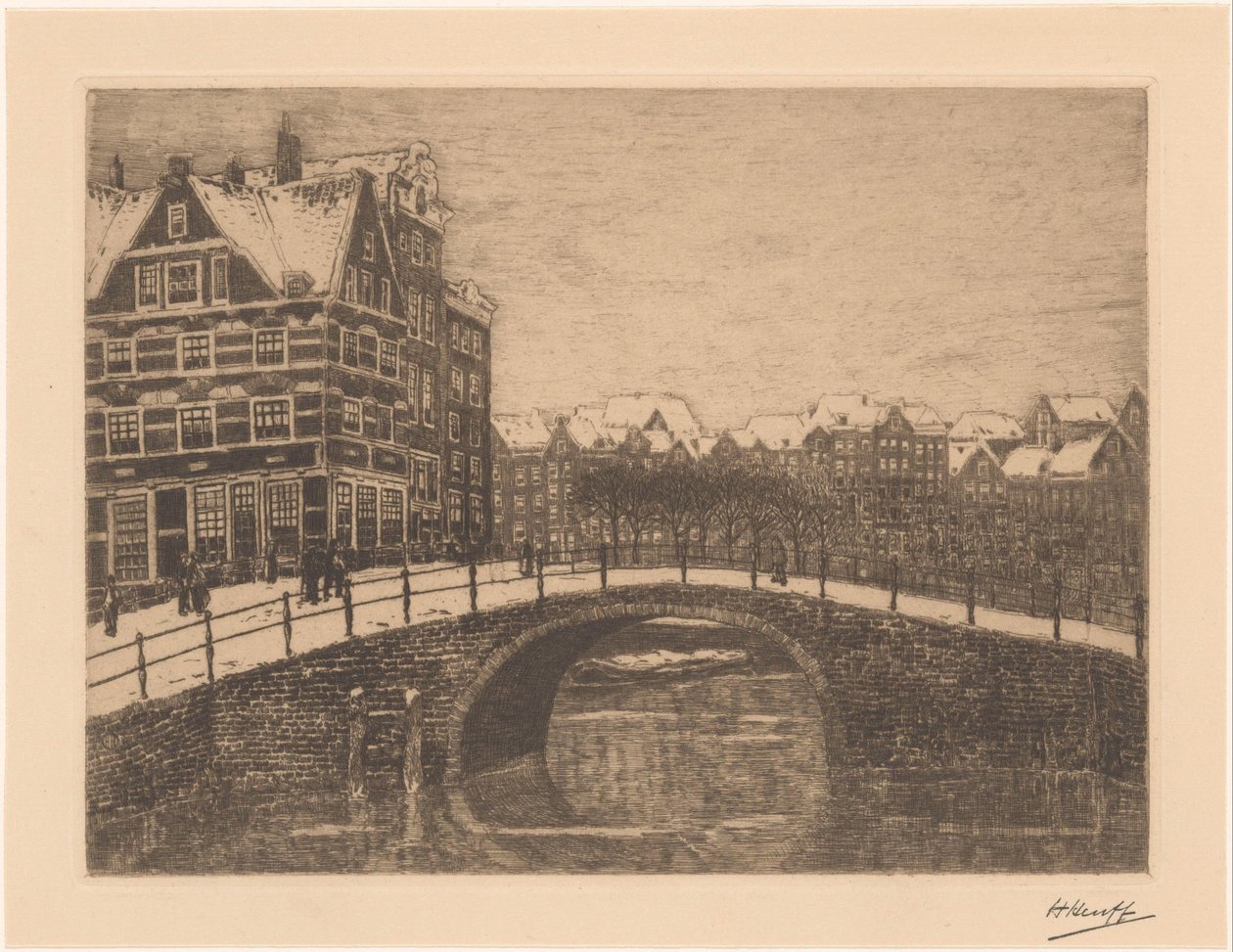 Lekkeresluis in Amsterdam von Herman Heuff (signed by artist)