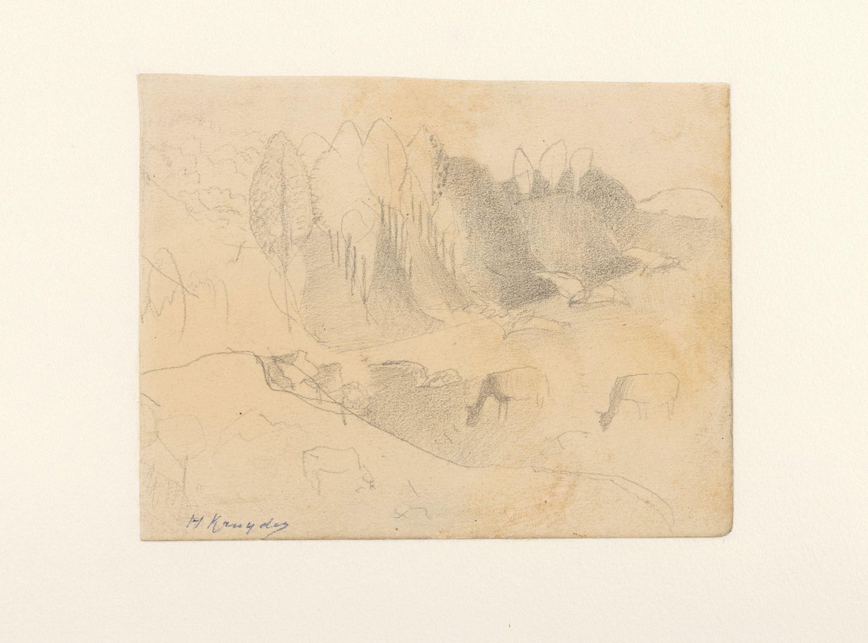 Tal mit weidendem Vieh von Herman Kruyder (signed by artist)
