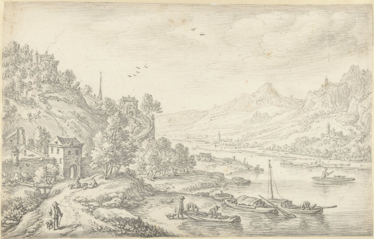 Fantasierte Rheinansicht von Herman Saftleven