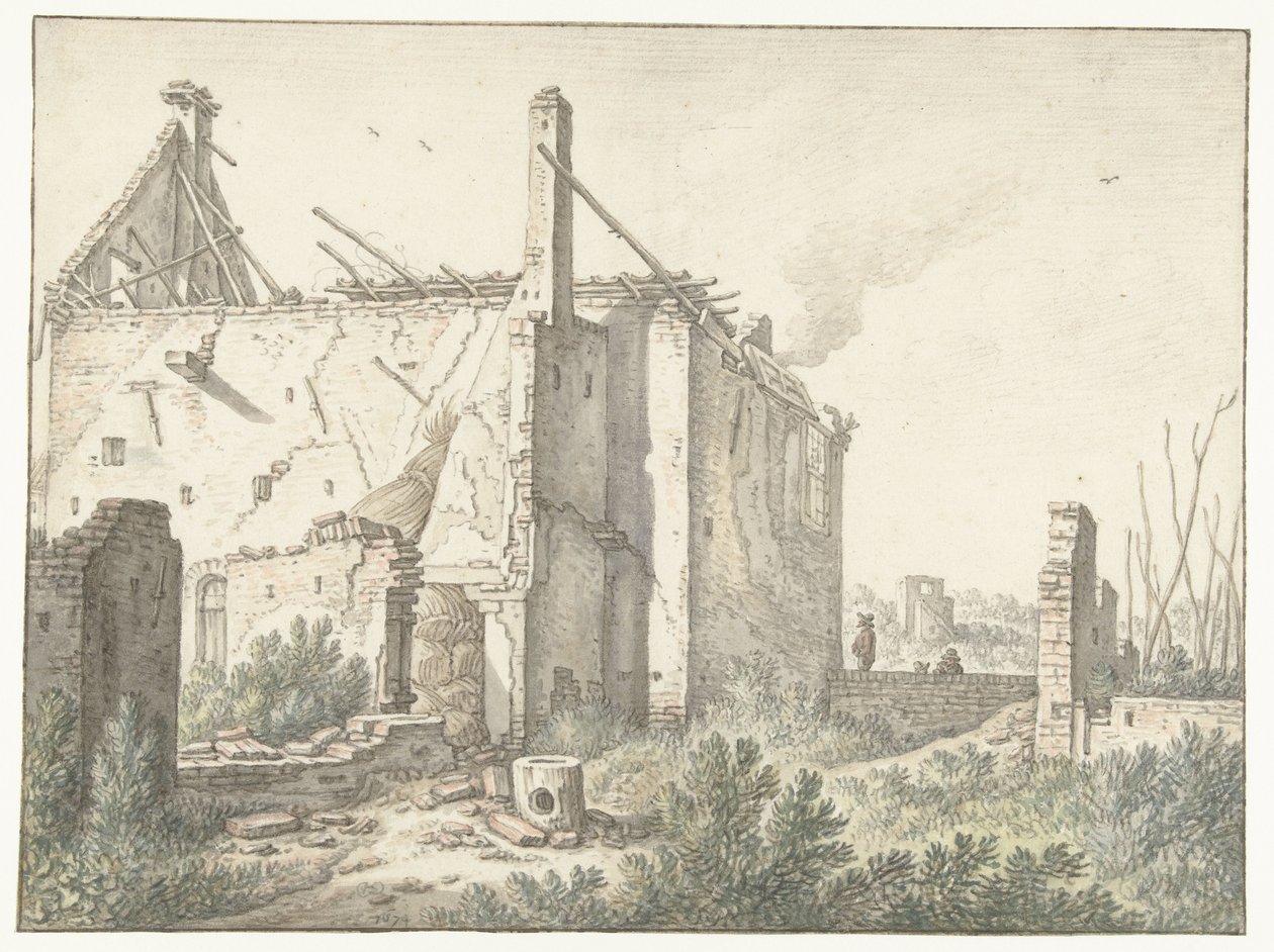 Ruine eines Hauses in Utrecht von Herman Saftleven