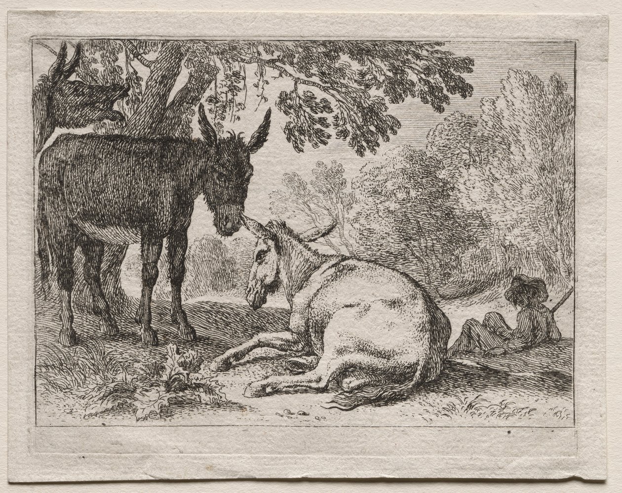 Tiere in Landschaften: Esel von Herman van Swanevelt