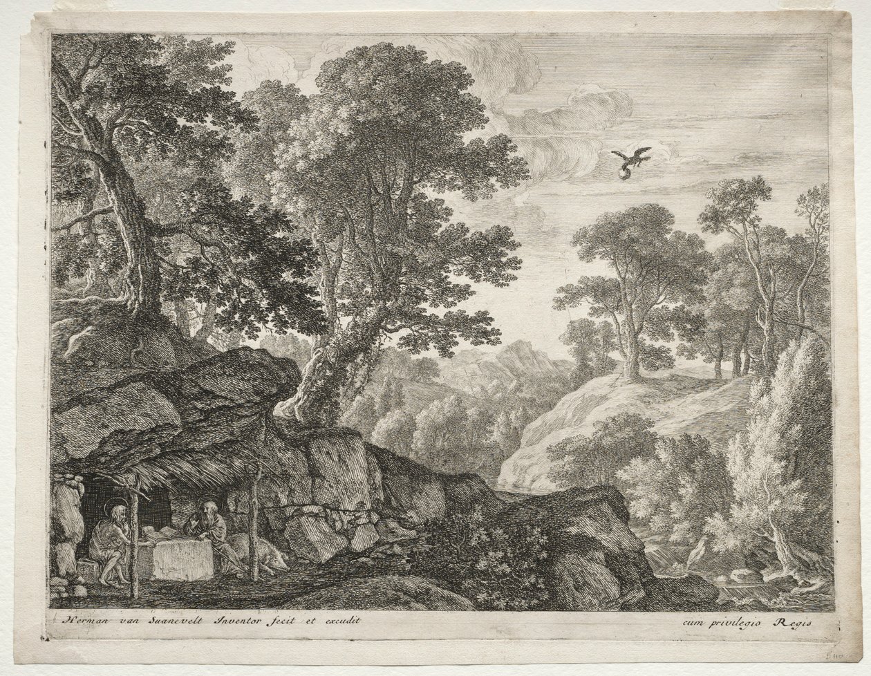 Landschaft mit den Heiligen Paulus und Antonius von Herman van Swanevelt