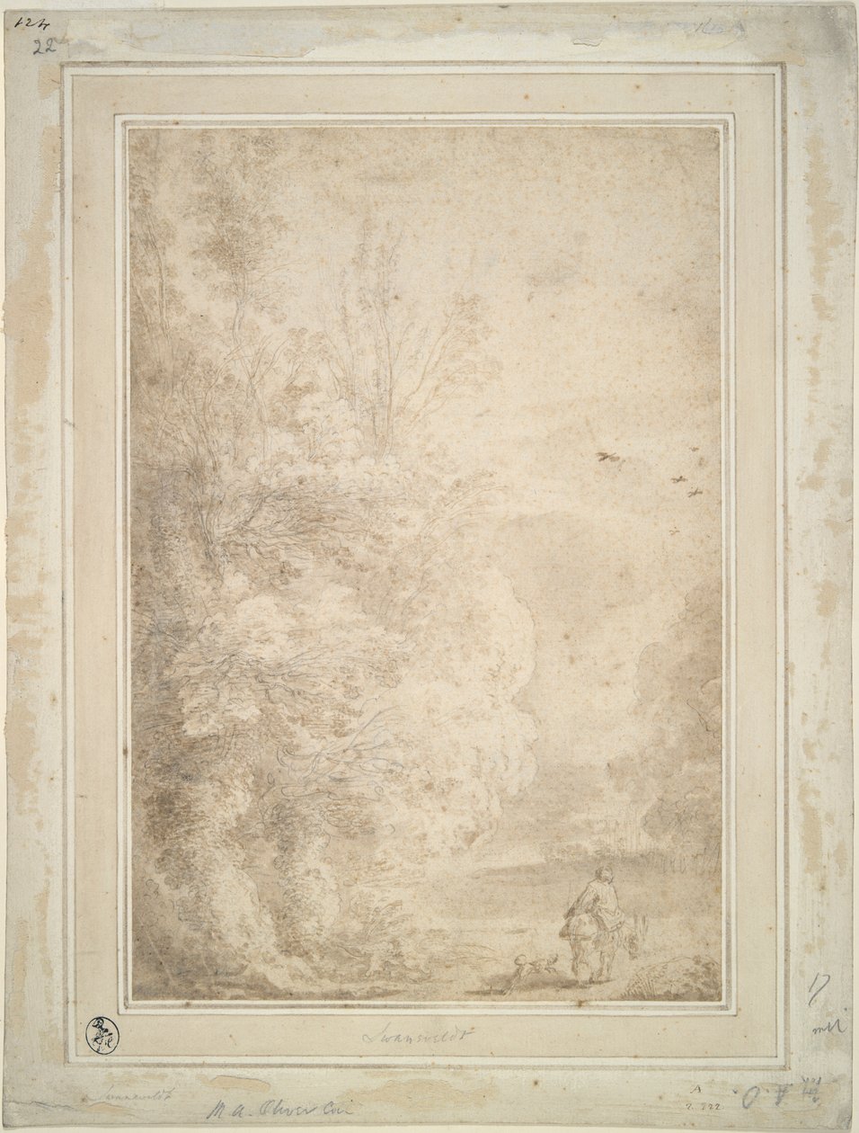 Landschaft mit Reisendem auf Esel von Herman van Swanevelt