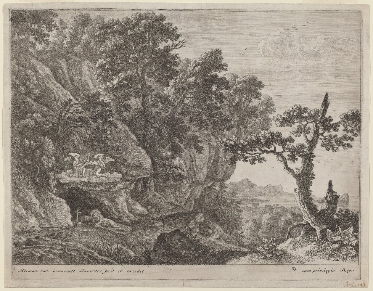 Die reuige Magdalena in einer Landschaft von Herman van Swanevelt