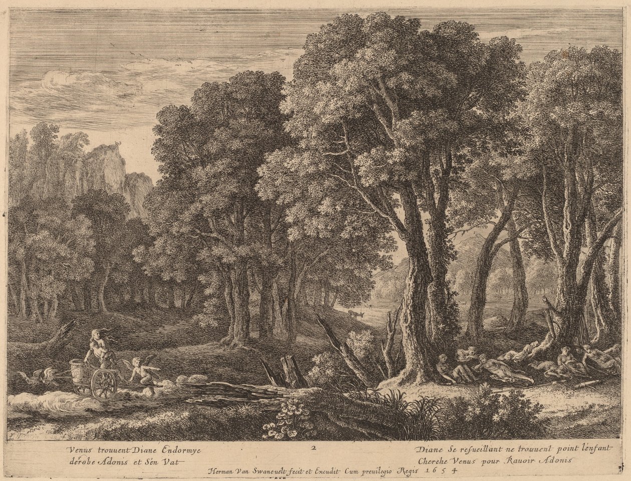 Venus entführt Adonis von Herman van Swanevelt
