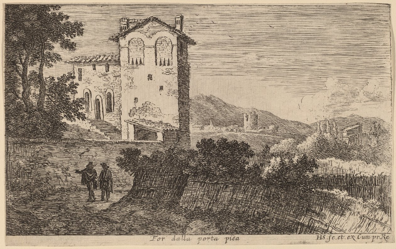 Villa außerhalb der Porta Pia von Herman van Swanevelt