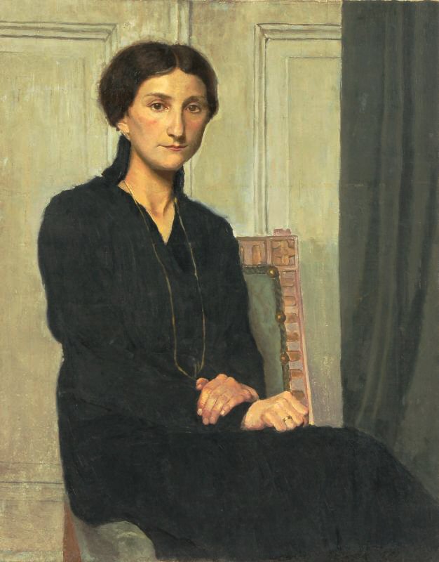 Junge Dame im schwarzen Kleid von Hermann Lange