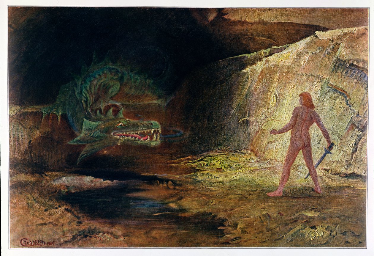 Siegfried und Fafner, 1906 von Hermann Hendrich