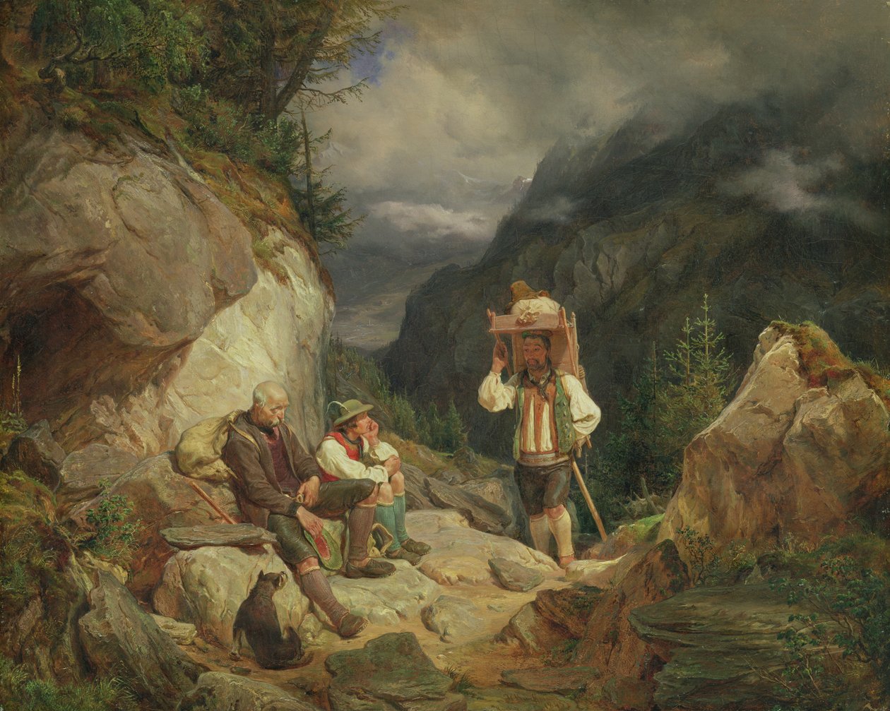 Rast auf dem Berg, 1848 von Hermann Kauffmann