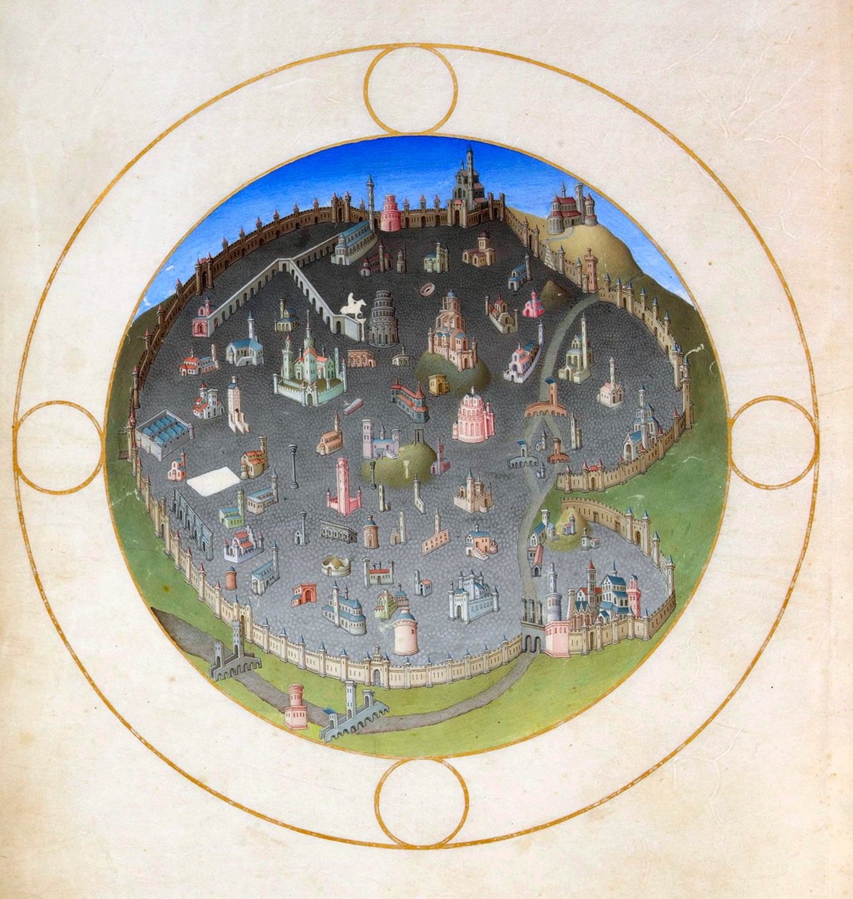 Ein Plan von Rom, 1412-1416 von Hermann Limbourg