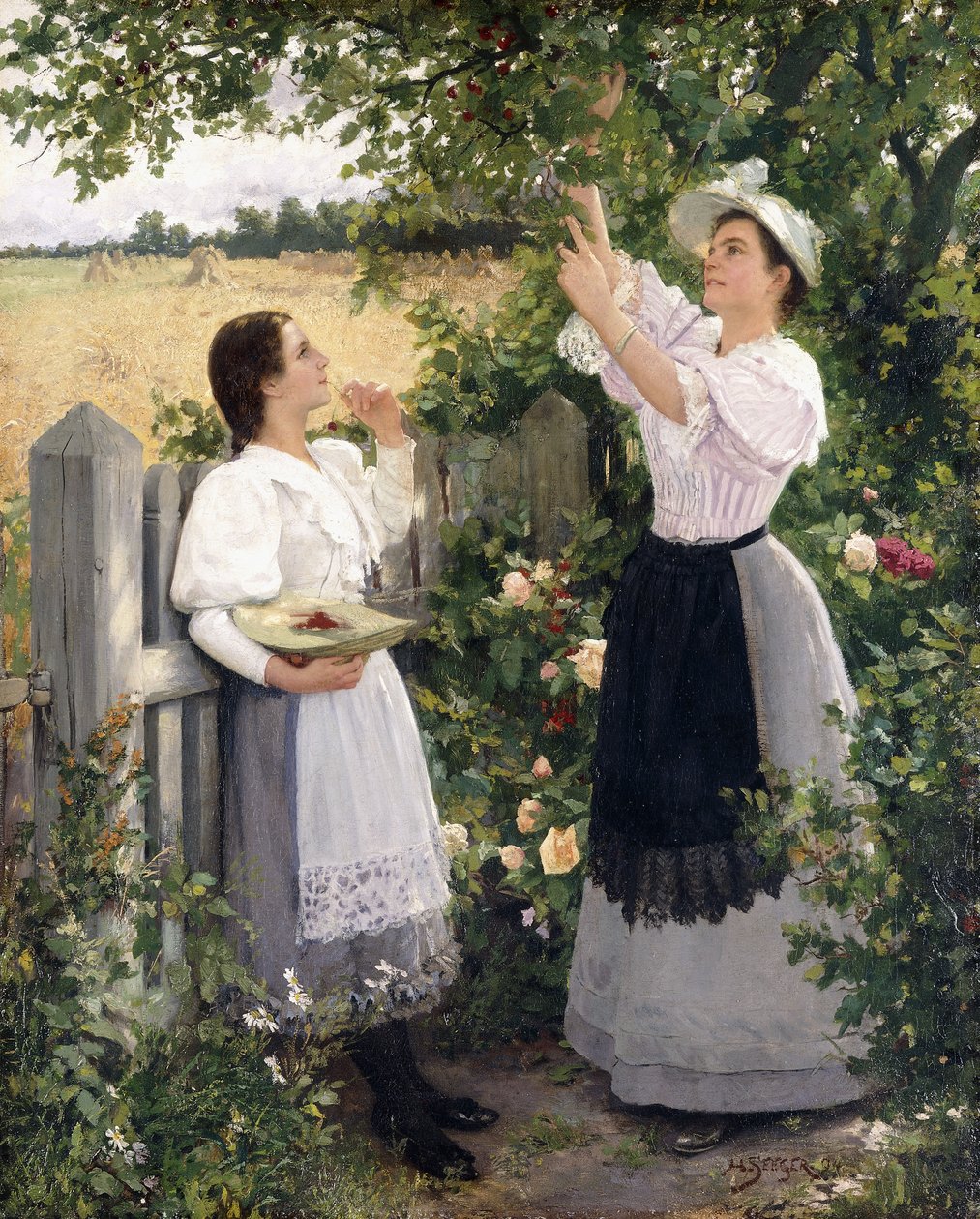 Die Kirschpflücker, 1894 von Hermann Seeger