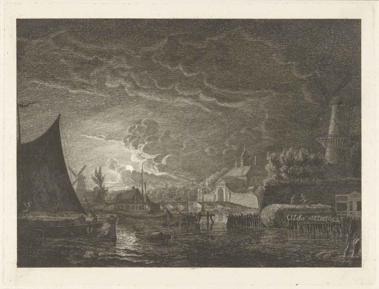 Ansicht des Marepoort in Leiden von Hermanus Fock