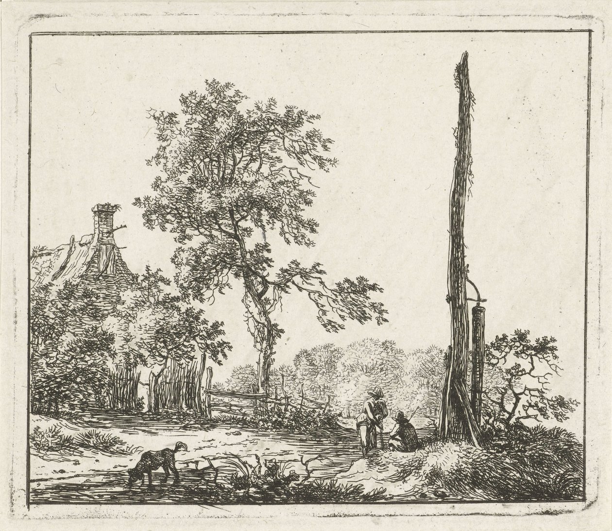 Landschaft mit hohem Pfahl von Hermanus Fock