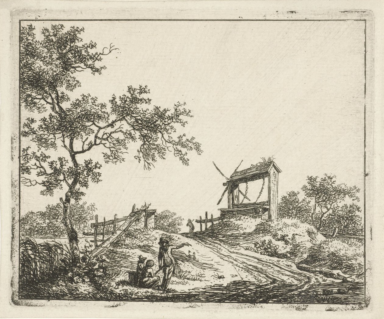 Landschaft mit Wasserbrunnen von Hermanus Fock