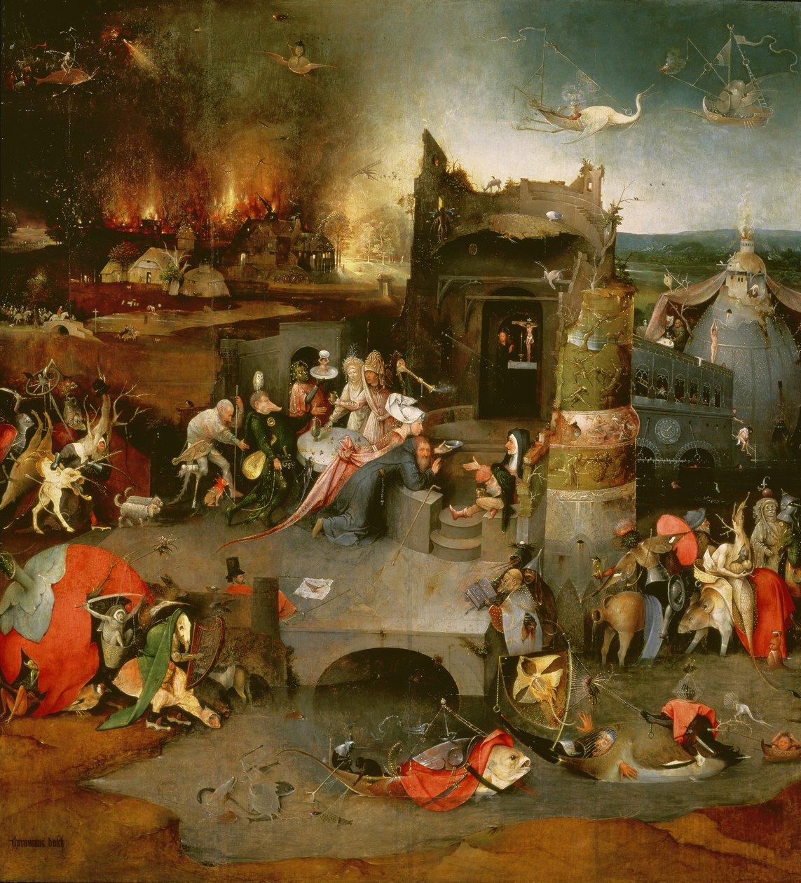 Versuchung des heiligen Antonius (Mittelteil) (Detail) von Hieronymus Bosch