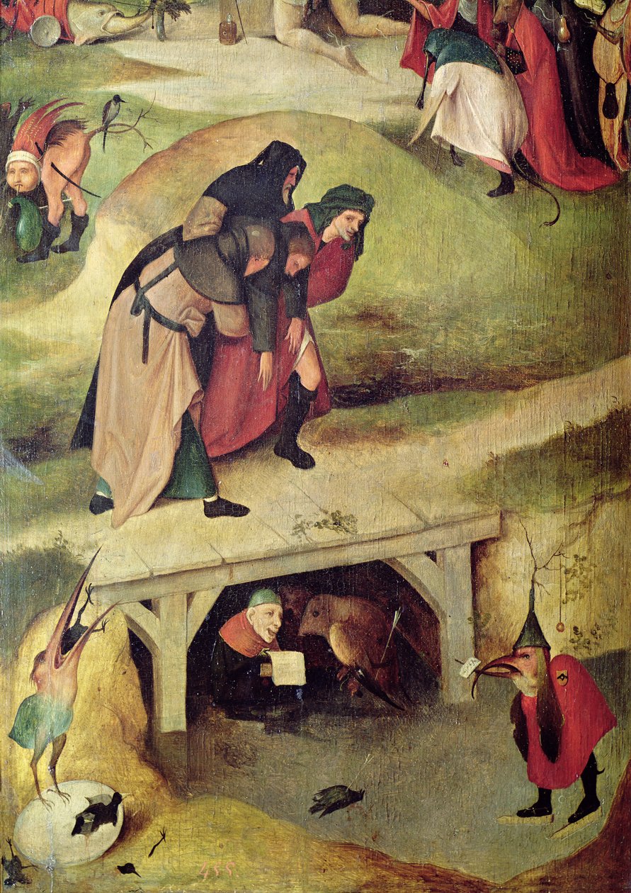 Versuchung des heiligen Antonius, Detail vom linken Flügel des Triptychons von Hieronymus Bosch