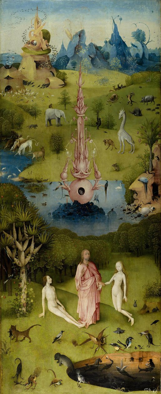 Der Garten der Lüste, innerer linker Flügel (Paradies) von Hieronymus Bosch