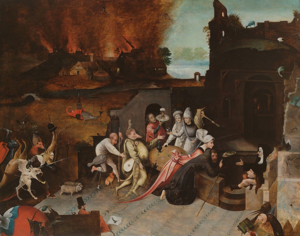 Die Versuchung des heiligen Antonius, ca. 1530-1600 von Hieronymus Bosch
