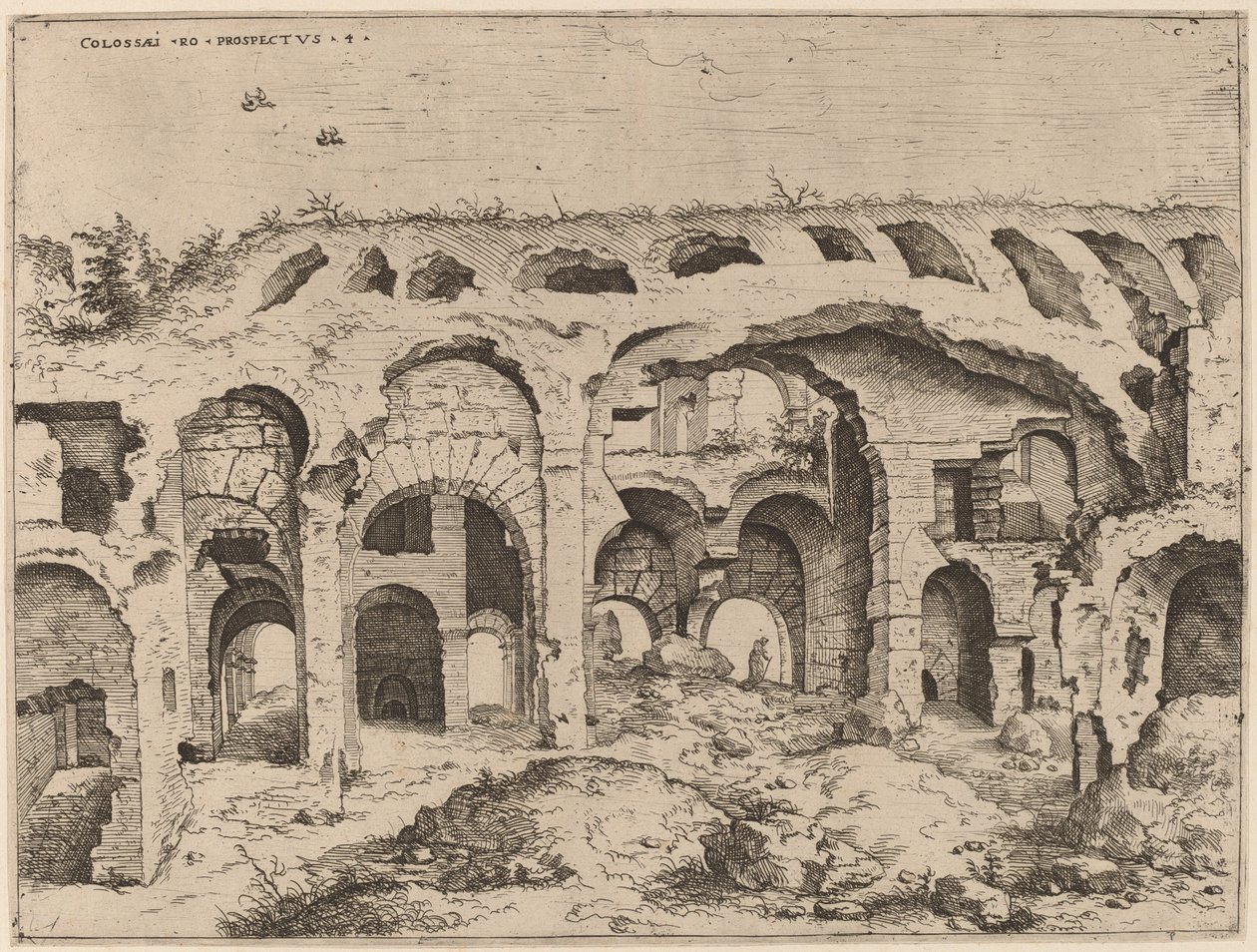 Vierte Ansicht des Kolosseums von Hieronymus Cock