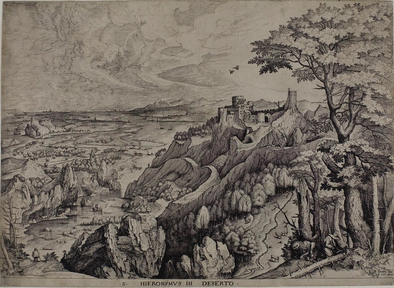 Heiliger Hieronymus in der Wüste von Hieronymus Cock