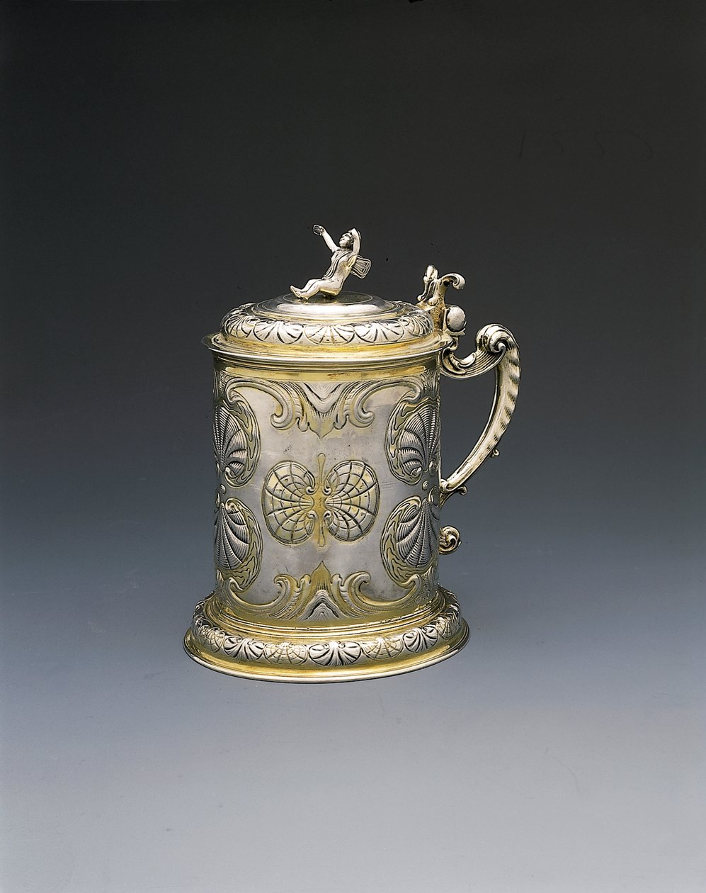 Bierkrug, Danzig, ca. 1700 (teilvergoldetes Silber) von Hieronymus II Holl