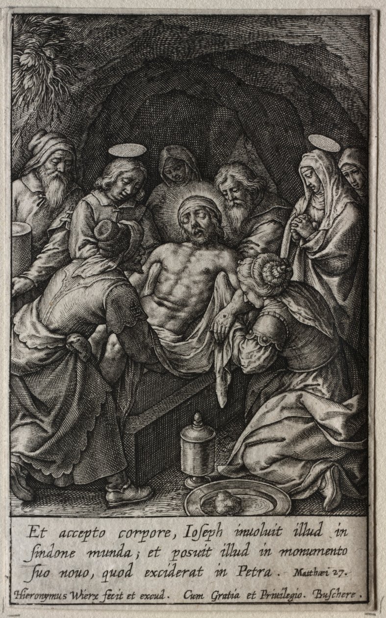 Die Passion: Die Grablegung von Hieronymus Wierix